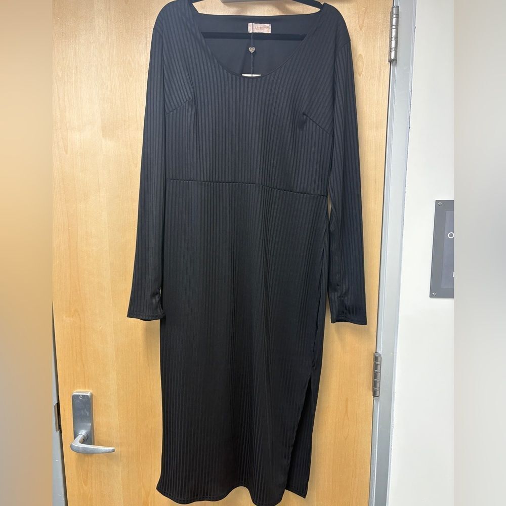 NWT Club L London Black Ribbed Dress
